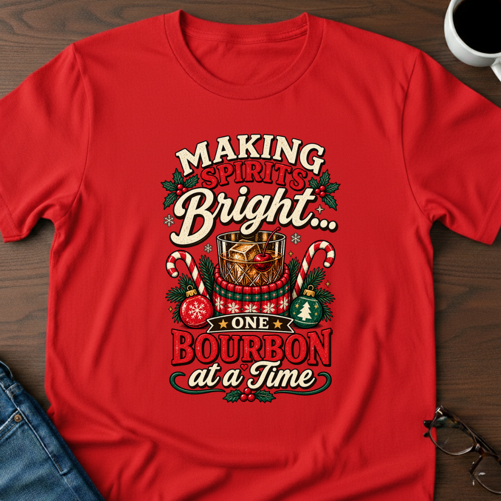 Making Spirits Bright One Bourbon At A Time T-Shirt
