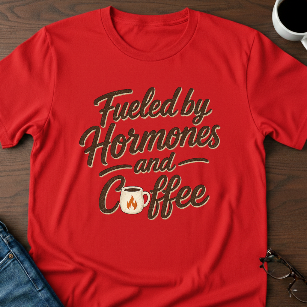 Fueled By Hormones & Coffee - T-Shirt