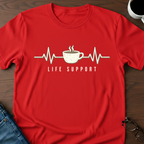 Coffee Heartbeat - Life Support T-Shirt