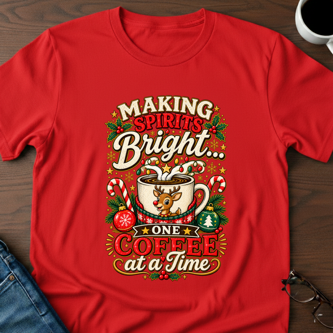 Making Spirits Bright One Coffee At A Time T-Shirt