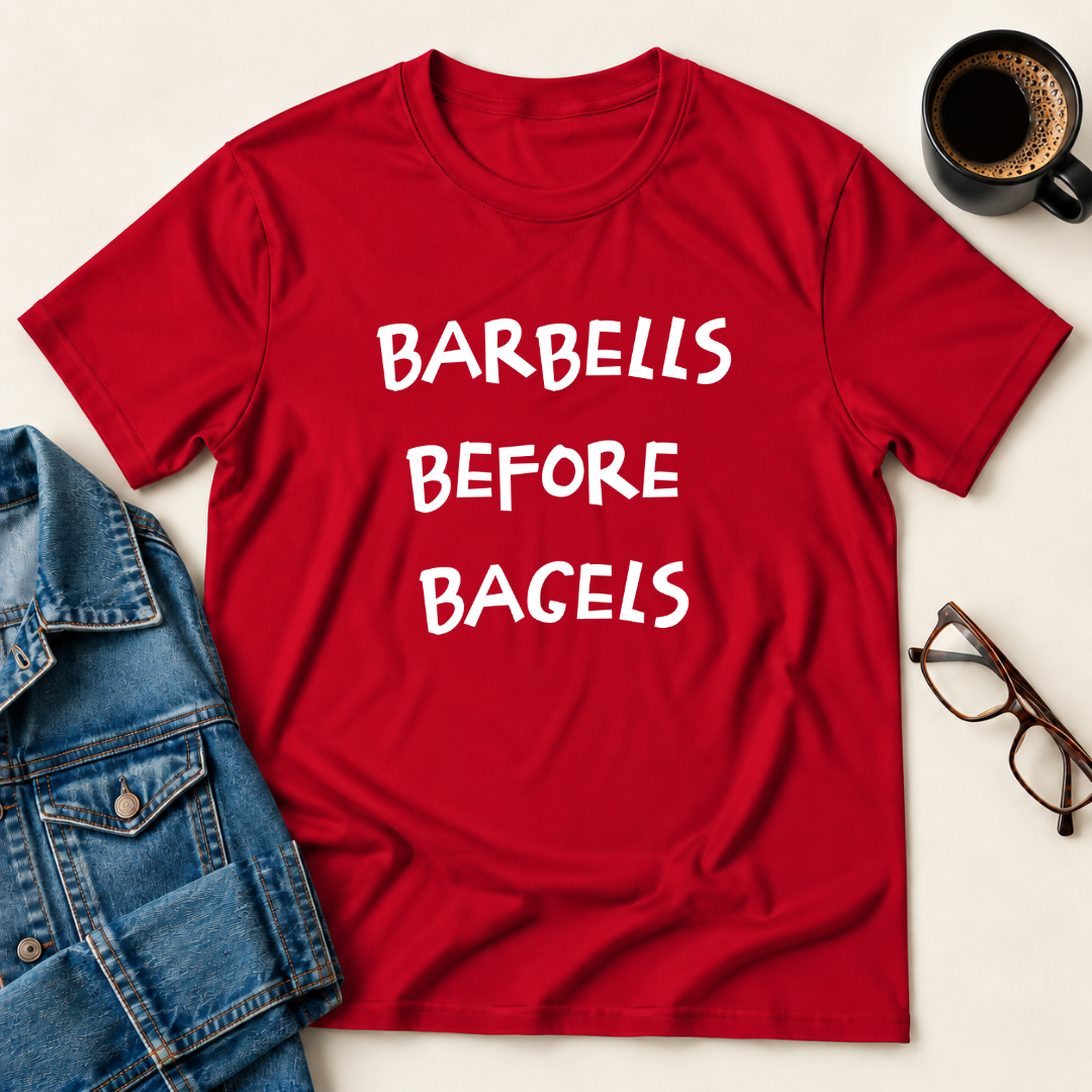 Barbells Before Bagels T-shirt