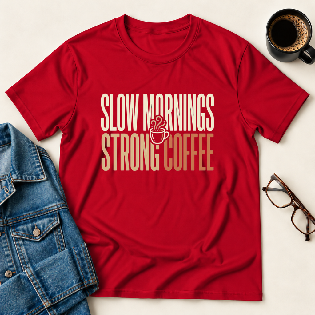 Slow Mornings - Strong Coffee T-Shirt
