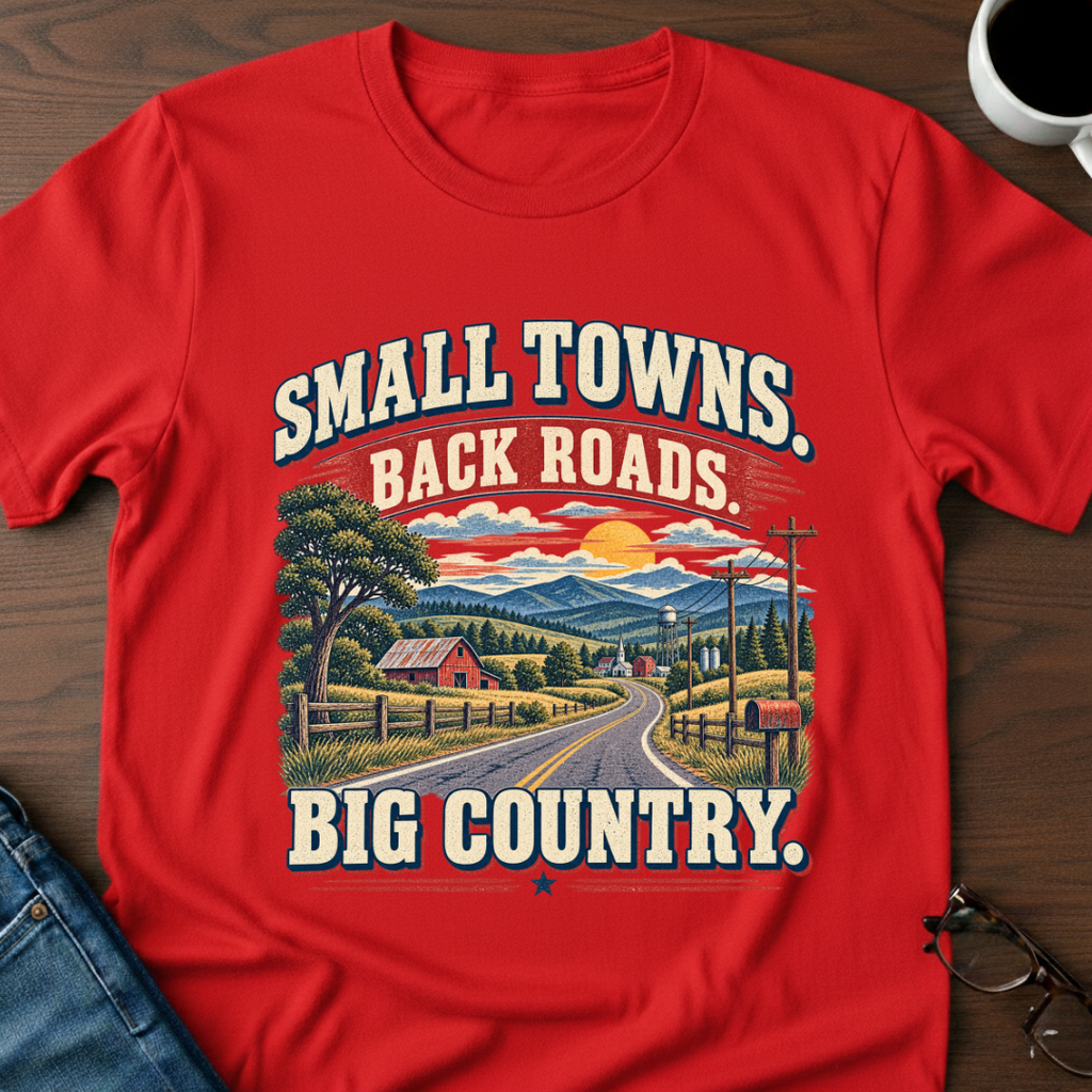 Small Towns, Back Roads, Big Country T-Shirt