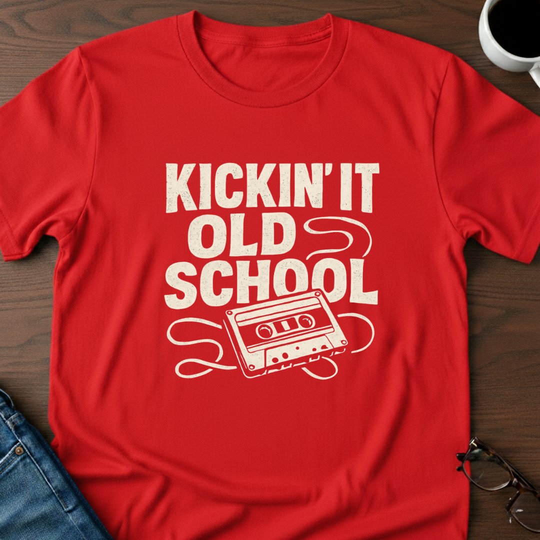 Kickin' It Old School - Cassette Style T-Shirt