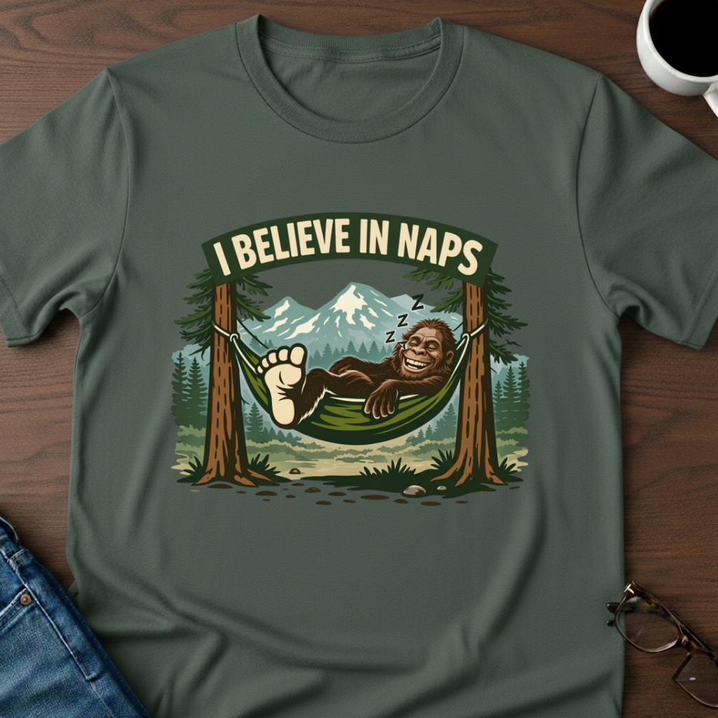 Bigfoot - I Believe In Naps T-Shirt