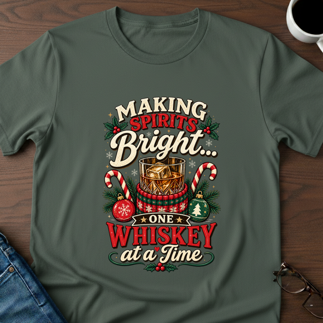 Making Spirits Bright One Whiskey At A Time T-Shirt