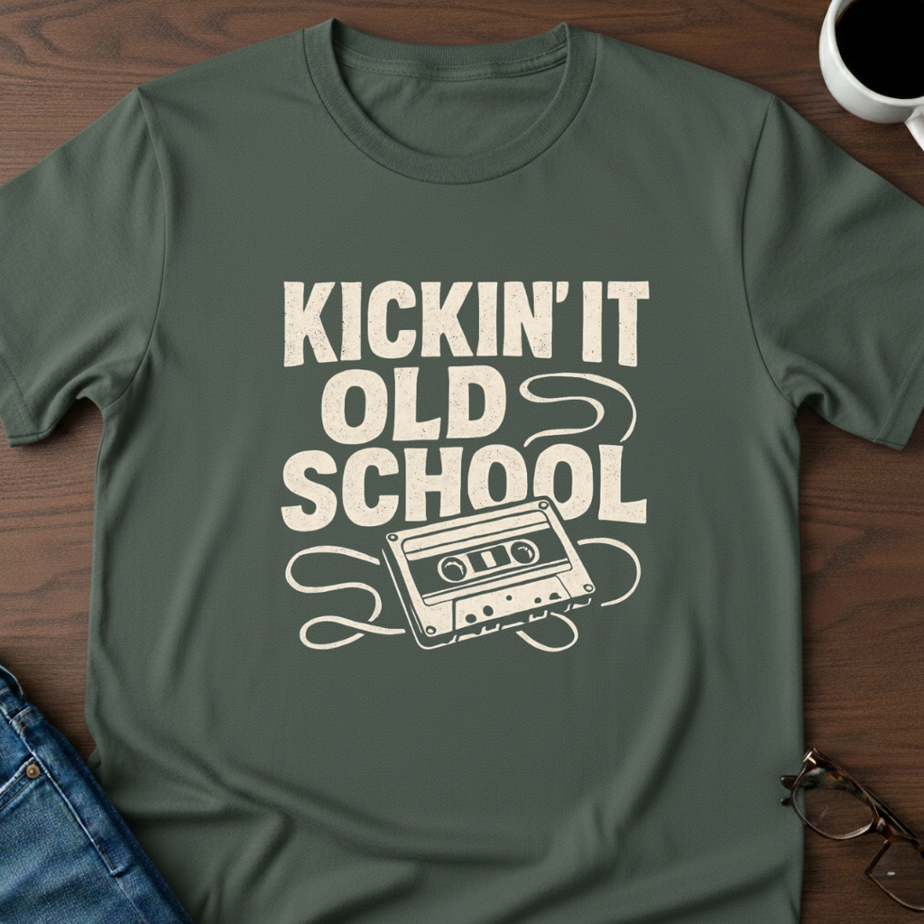 Kickin' It Old School - Cassette Style T-Shirt