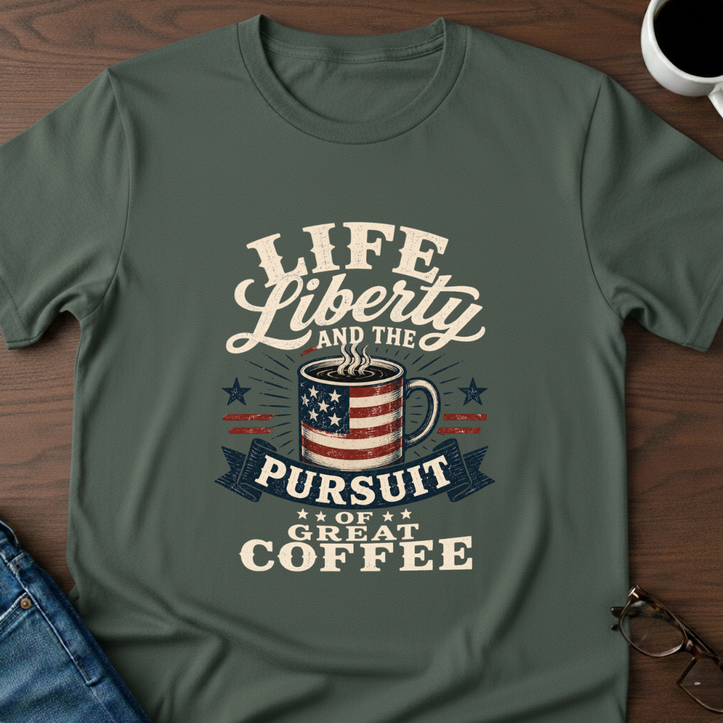 Life, Liberty & The Pursuit Of Great Coffee T-Shirt