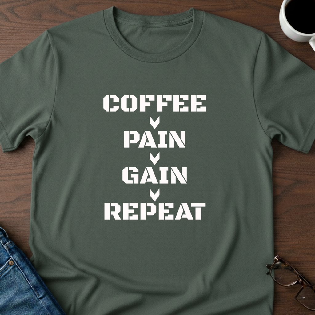 Coffee-Pain-Gain-Repeat T-Shirt