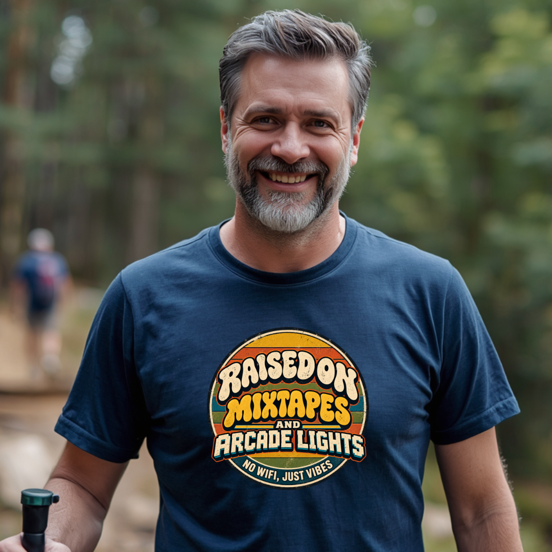 Raised On Mixed Tapes & Arcade Lights T-Shirt
