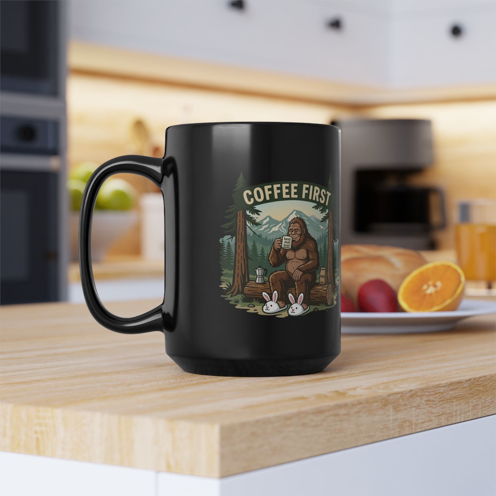 Coffee Mug — "Bigfoot - Coffee First" Ceramic Mug