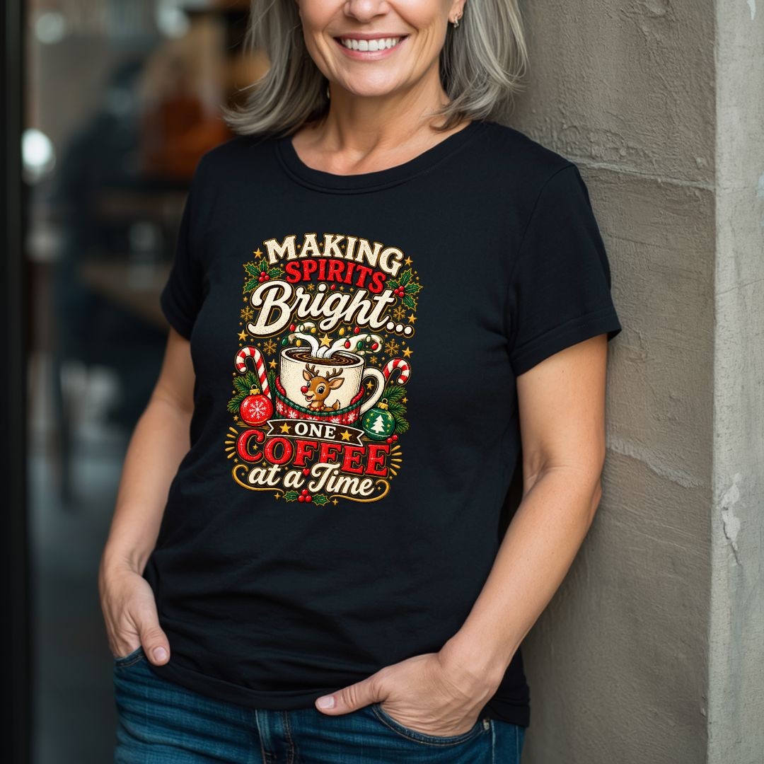 Making Spirits Bright One Coffee At A Time T-Shirt