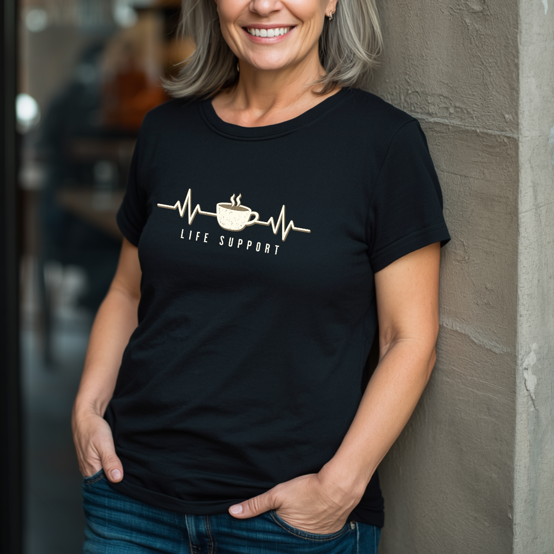 Coffee Heartbeat - Life Support T-Shirt