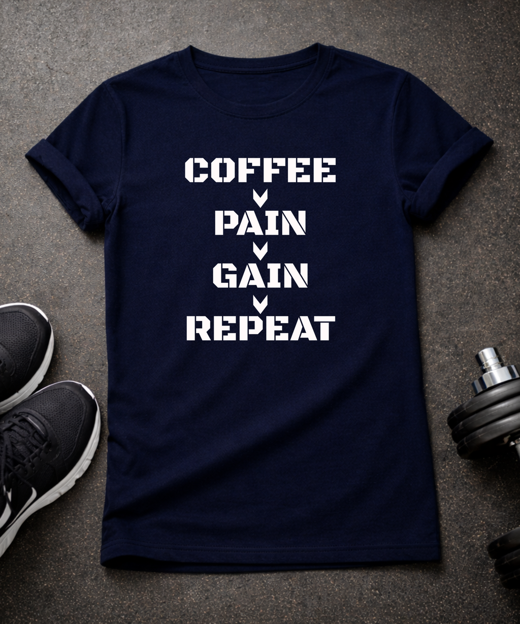 Coffee-Pain-Gain-Repeat T-Shirt